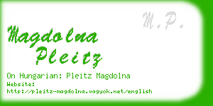 magdolna pleitz business card